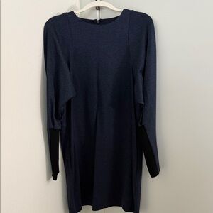 Tibi Navy Blue Long Sleeve Dress